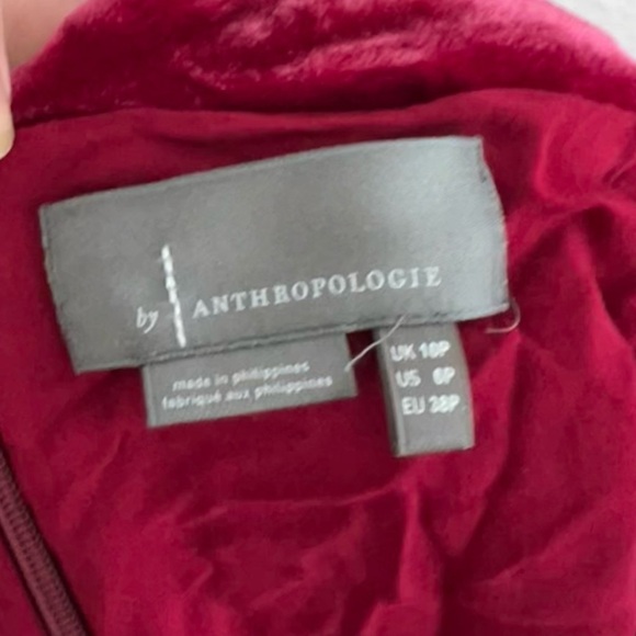 By Anthropologie Pink Ruched Montie Velvet Mini Skirt 6P - Picture 8 of 12